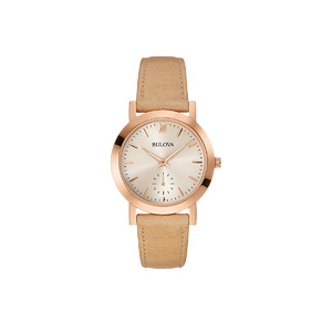 Ladies Classic Sand Leather Strap Watch Gray Dial