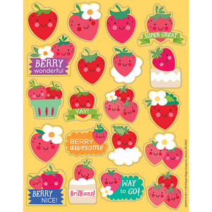 Eureka Strawberry Scented Stickers, 80/Pack, 12 Packs