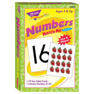 Trend Numbers 0-25 Match Me&#174; Cards, Set of 6
