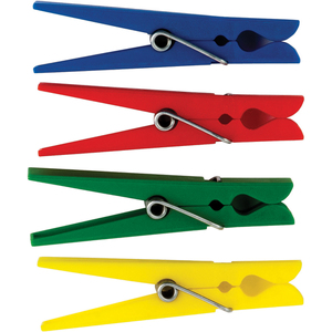 Teacher Created Resources Plastic Clothespins - 40 per pack, 3 packs total