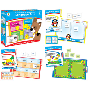 Carson-Dellosa Pub Group Language Arts File Folder Game, Grade 3, 16 Games, 26 Sheets of Cards