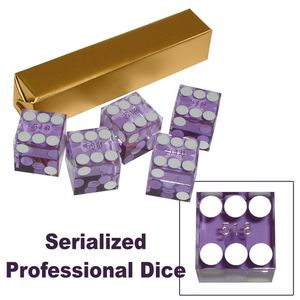 Trademark Global 19mm A Grade Serialized Set of Casino Dice-Purple