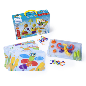 Miniland Educational Pegs 3/8&quot;, 6 Pattern Cards, 180 Pegs