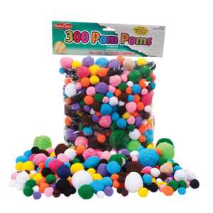 Charles Leonard, Inc. Assorted Pom-Poms, 300/Pack, 4 Packs