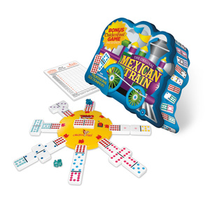 Puremco Mexican Train Deluxe Traditional Double 12 Domino Set with Dots