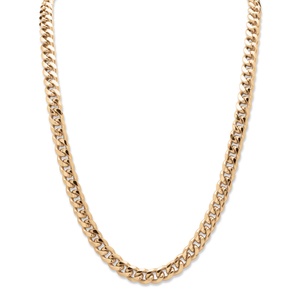 PalmBeach Jewelry Men's Curb-Link Chain in Yellow Gold Tone 24" (10.5mm)