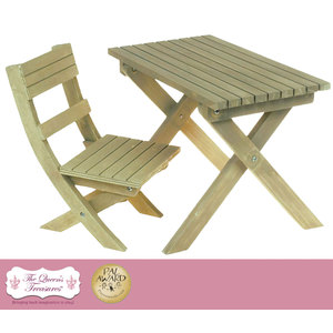 The Queen's Treasures Gombe Rainforest Table & Chair Set for 18&quot; Doll Girl