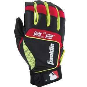 Franklin Sports Shok-Sorb Neo Batting Glove Black/Red/Yellow Adult X-Large