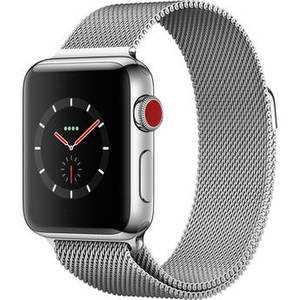 Watch Series 3 38mm Smartwatch (GPS + Cellular, Stainless Steel Case, Stainless Steel Milanese Loop)