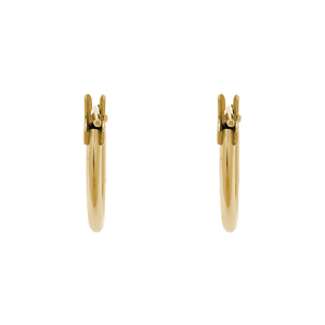 14K Yellow Gold 12mm Snap Hoop Earrings