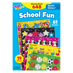Trend School Fun Sparkle Stickers&#174; Variety Pack, 648 per Pack, 2 Packs