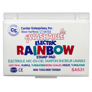 Center Enterprises Washable Rainbow Stamp Pad, Electric, Set of 3