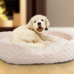 Cuddle Round Plush Pet Bed - Extra Large - Ivory