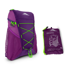 Pack-N-Go 18L Sport Backpack Eggplant/Berry Blast/Lime