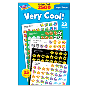 Trend Very Cool! superShapes Stickers Variety Pack, 2500 per Pack, 3 Packs