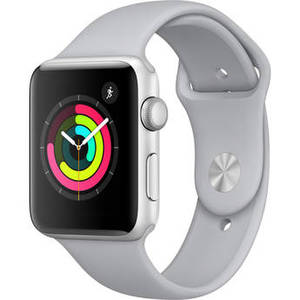 Watch Series 3 42mm Smartwatch (GPS Only, Silver Aluminum Case, Fog Sport Band)