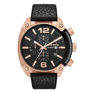 Diesel Master Chief Men's Black Leather Watch