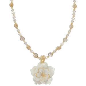 Lita Gold Plated Sterling Silver Shell Flower Short Necklace 18&quot;