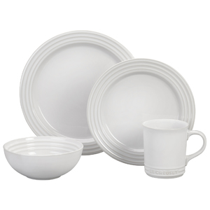 16pc Stoneware Dinnerware Set White