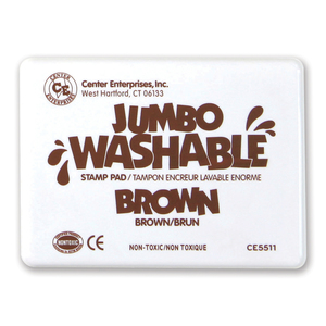 Center Enterprises Jumbo Washable Unscented Stamp Pad, Brown, Set of 2