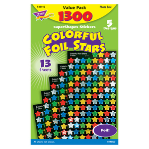 Trend Colorful Foil Stars superShapes Value Pack, 1300 per Pack, 3 Packs