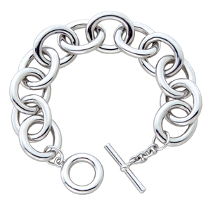 Lauren Silver Rolo Link Bracelet