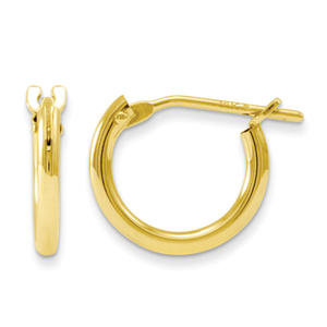 14k Yellow Gold Hoop Childrens Earrings - Measures 10x10mm