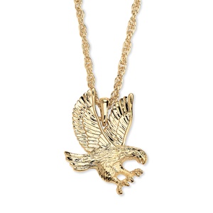 PalmBeach Jewelry Men's Eagle Pendant and Chain in Yellow Gold Tone 24&quot;
