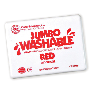 Center Enterprises Jumbo Washable Unscented Stamp Pad, Red, Set of 2