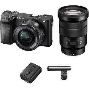 Alpha a6300 Mirrorless Digital Camera with 16-50mm and 18-105mm Lenses and Video Accessory Kit