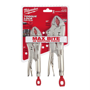 2pc Curved Jaw Locking Pliers 7" & 10"