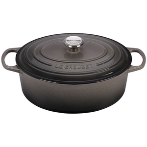 Enameled Cast Iron 6.75 Qt Oval French Oven Oyster