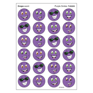 Trend Purple Smiles/Grape Stinky Stickers®, 96 per Pack, 12 Packs