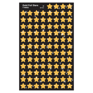 Trend Gold Foil Stars superShapes Stickers, 400 per Pack, 12 Packs