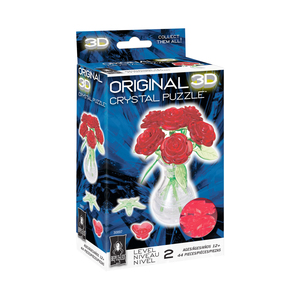 Bepuzzled 3D Crystal Puzzle - Roses in a Vase: 44 Pcs