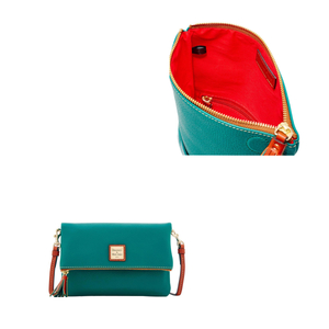 Pebble Grain Foldover Zip Crossbody