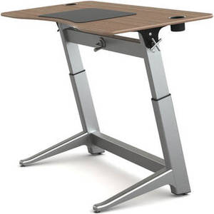 Locus Standing Desk with Black Walnut Veneer Top (30 x 60")