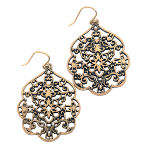 Thai Butterfly Earrings Antiqued Gold