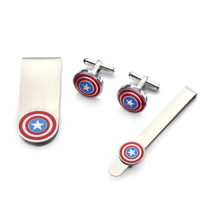 Marvel Men's Stainless Steel Captain America Jewelry Set