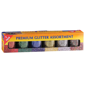 Hygloss Ed Prod Premium Glitter Assortment - 6 per pack, 3 packs total