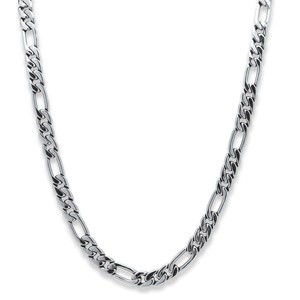 PalmBeach Jewelry Men's 10.5 mm Figaro-Link Chain in Silvertone 30&quot;