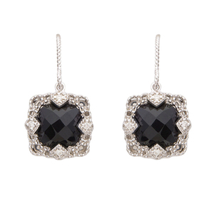 Onyx and Diamond Earrings