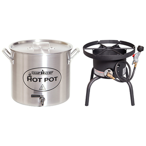 High Output Single Burner Cooker w/ Hot Water Pot