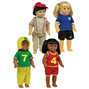 Get Ready Kids Sports Doll Clothes, 4 outfits for 16" doll