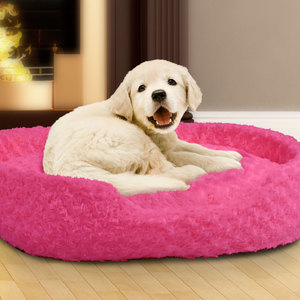 Cuddle Round Plush Pet Bed - Small - Pink