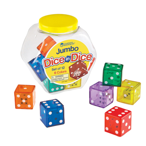 Learning Resources Jumbo Dice in Dice Jumbo Size Set, 12 per pkg, 3 Packs