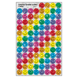 Trend Colorful Smiles superSpots® Stickers-Sparkle, 400 per Pack, 12 Packs