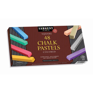 Sargent Art 48Ct Assorted Color Artists Chalk Pastels Lift Lid Box