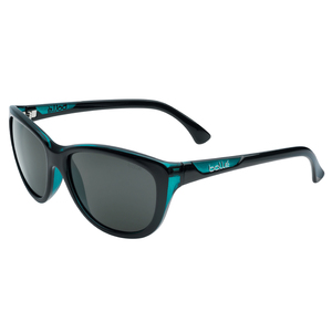 Greta Shiny Black/Clear Blue Sunglasses w/ TNS