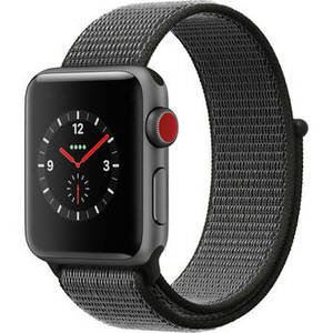 Watch Series 3 38mm Smartwatch (GPS + Cellular, Space Gray Aluminum Case, Dark Olive Sport Loop)